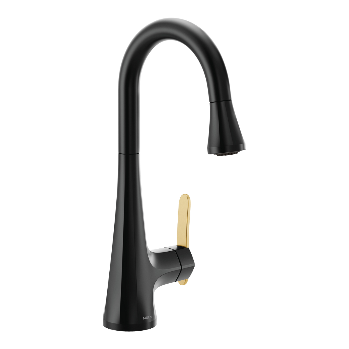 Moen Sinema Single-Handle High-Arc Pulldown Bar Faucet S6235 in Matte Black (S6235BL)