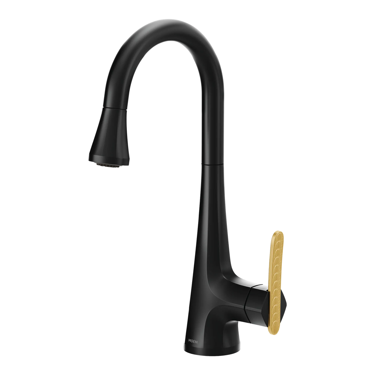Moen Sinema Single-Handle High-Arc Pulldown Bar Faucet S6235 in Matte Black (S6235BL) - view 4