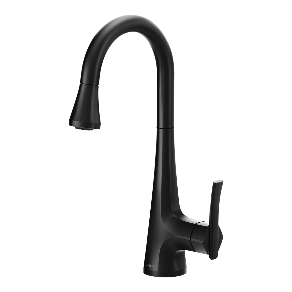 Moen Sinema Single-Handle High-Arc Pulldown Bar Faucet S6235 in Matte Black (S6235BL) - view 3