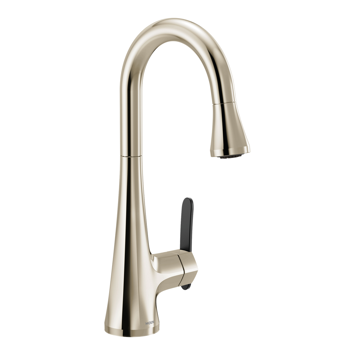 Moen Sinema Single-Handle High-Arc Pulldown Bar Faucet S6235 in Polished Nickel (S6235NL)