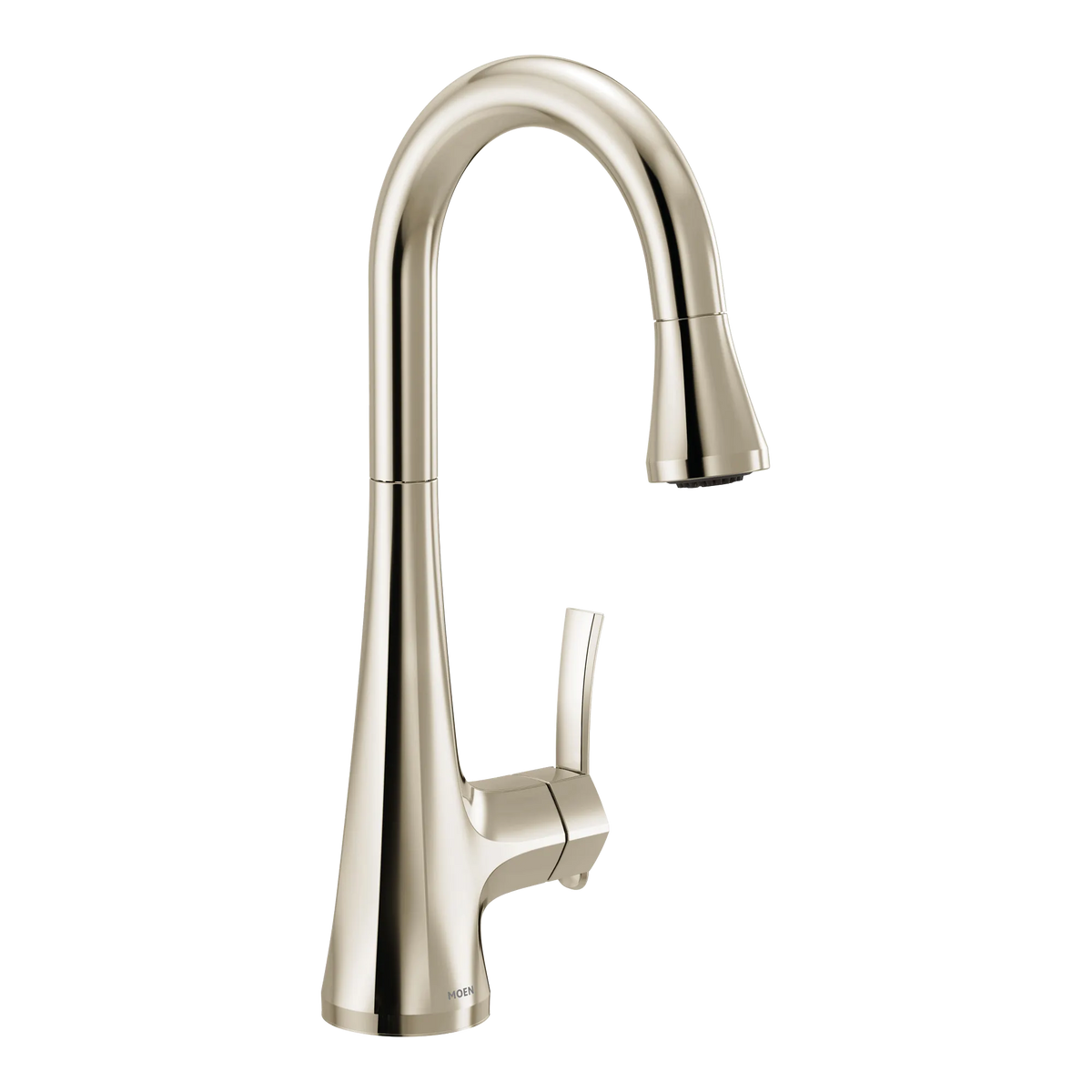 Moen Sinema Single-Handle High-Arc Pulldown Bar Faucet S6235 in Polished Nickel (S6235NL) - view 3