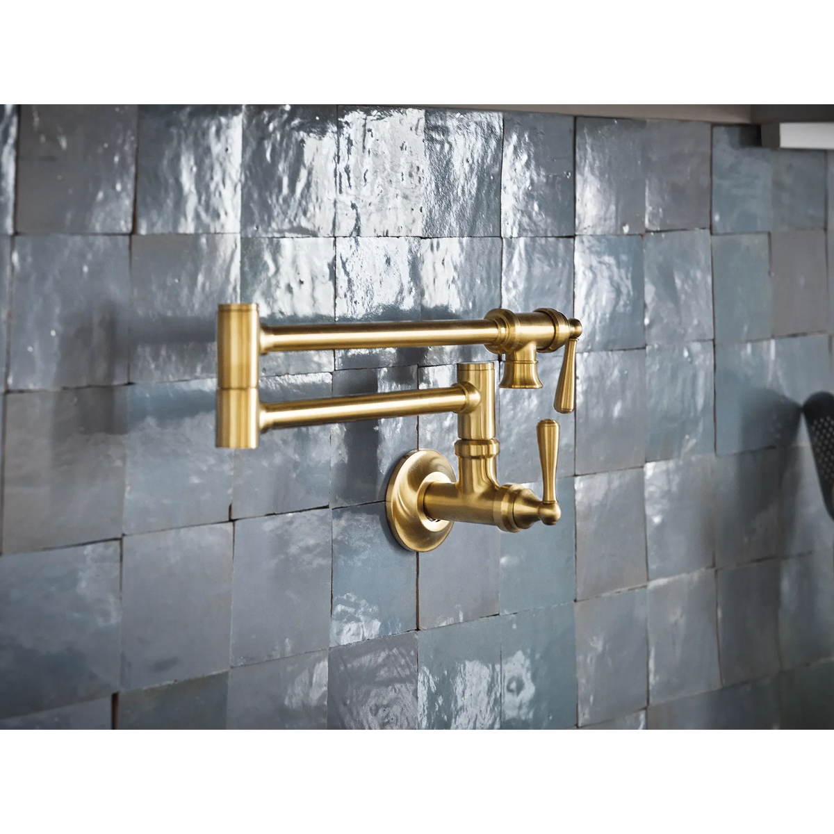 Moen Traditional Two-Handle Pot Filler Kitchen Faucet S664 in Brushed Gold (S664BG) - view 4