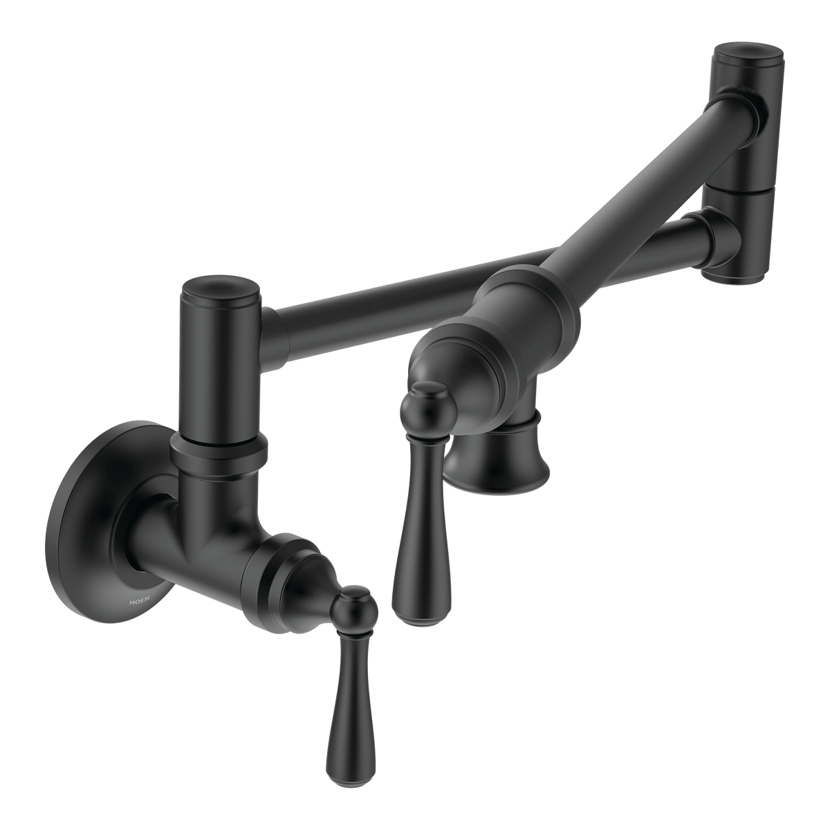 Moen Traditional Two-Handle Pot Filler Kitchen Faucet S664 in Matte Black (S664BL)
