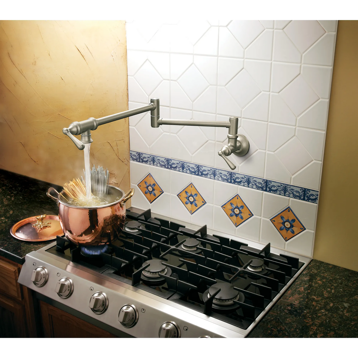 Moen Traditional Two-Handle Pot Filler Kitchen Faucet S664 in Chrome (S664) - view 4