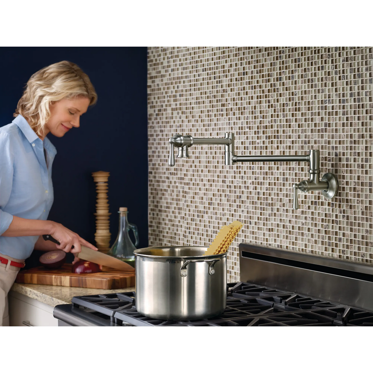 Moen Traditional Two-Handle Pot Filler Kitchen Faucet S664 in Spot Resist Stainless (S664SRS) - view 4