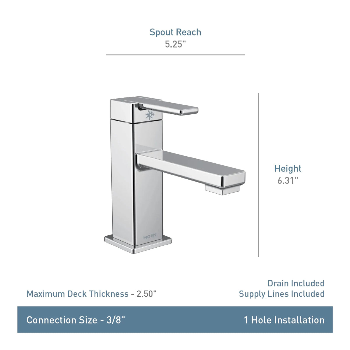 Moen 90 Degree Single-Handle Low-Arc Bathroom Faucet S6710 in Chrome (S6710) - view 7
