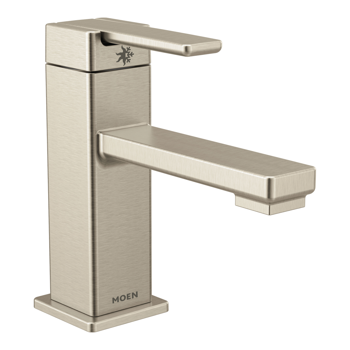 Moen 90 Degree Single-Handle Low-Arc Bathroom Faucet S6710 in Brushed Nickel (S6710BN)