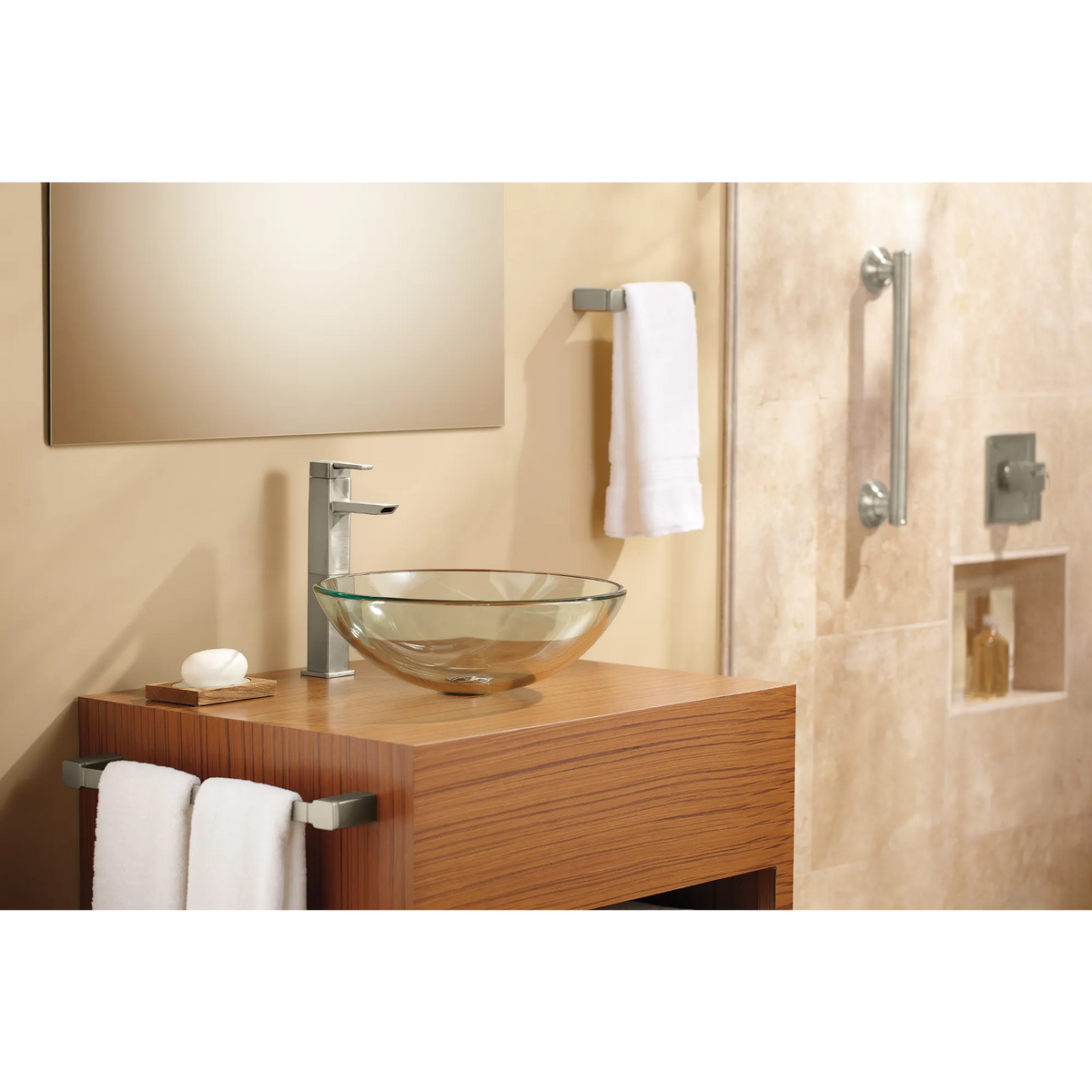 Moen 90 Degree Hand Towel Bar YB8886 in Brushed Nickel (YB8886BN) - view 8