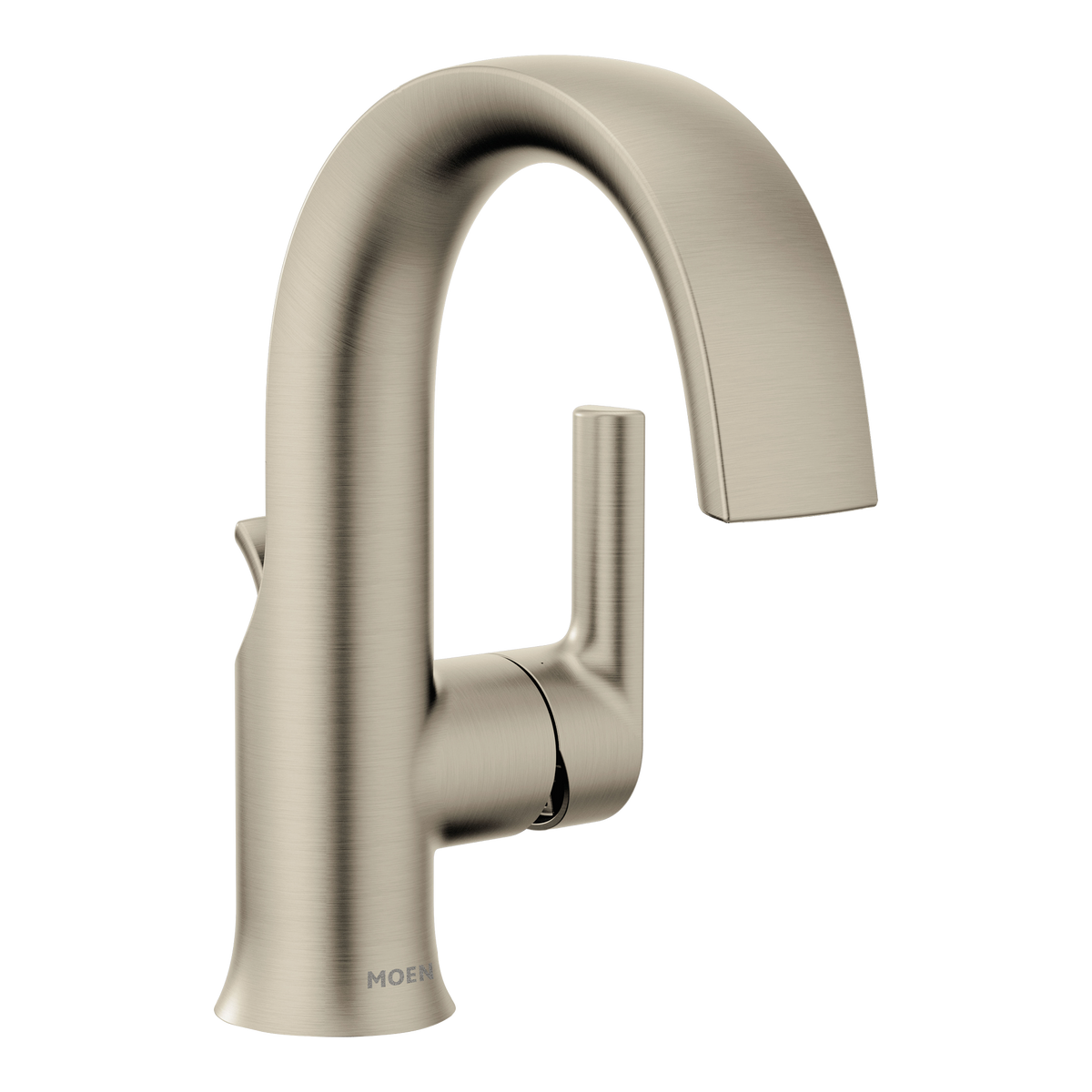 Moen Doux Single-Handle High-Arc Bathroom Faucet S6910 in Brushed Nickel (S6910BN)