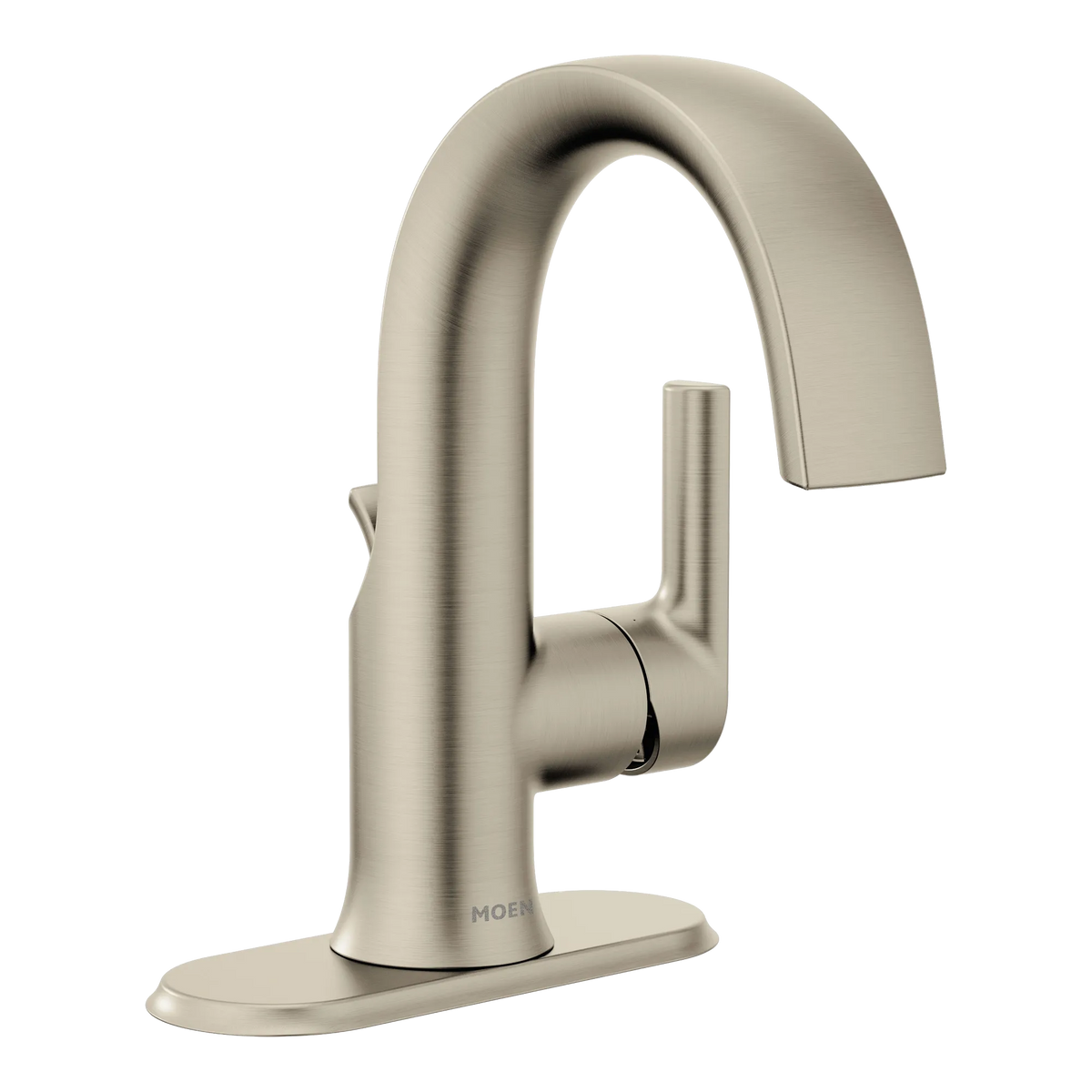 Moen Doux Single-Handle High-Arc Bathroom Faucet S6910 in Brushed Nickel (S6910BN) - view 3