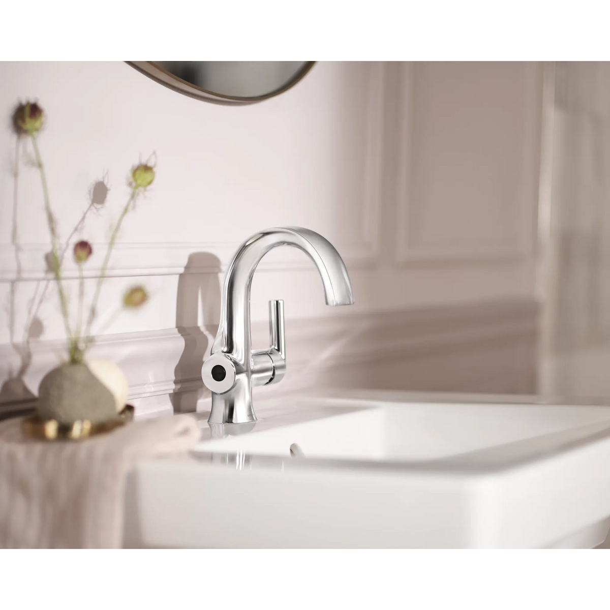 Moen Doux Single-Handle High-Arc Bathroom Faucet S6910EW in Chrome (S6910EW) - view 4