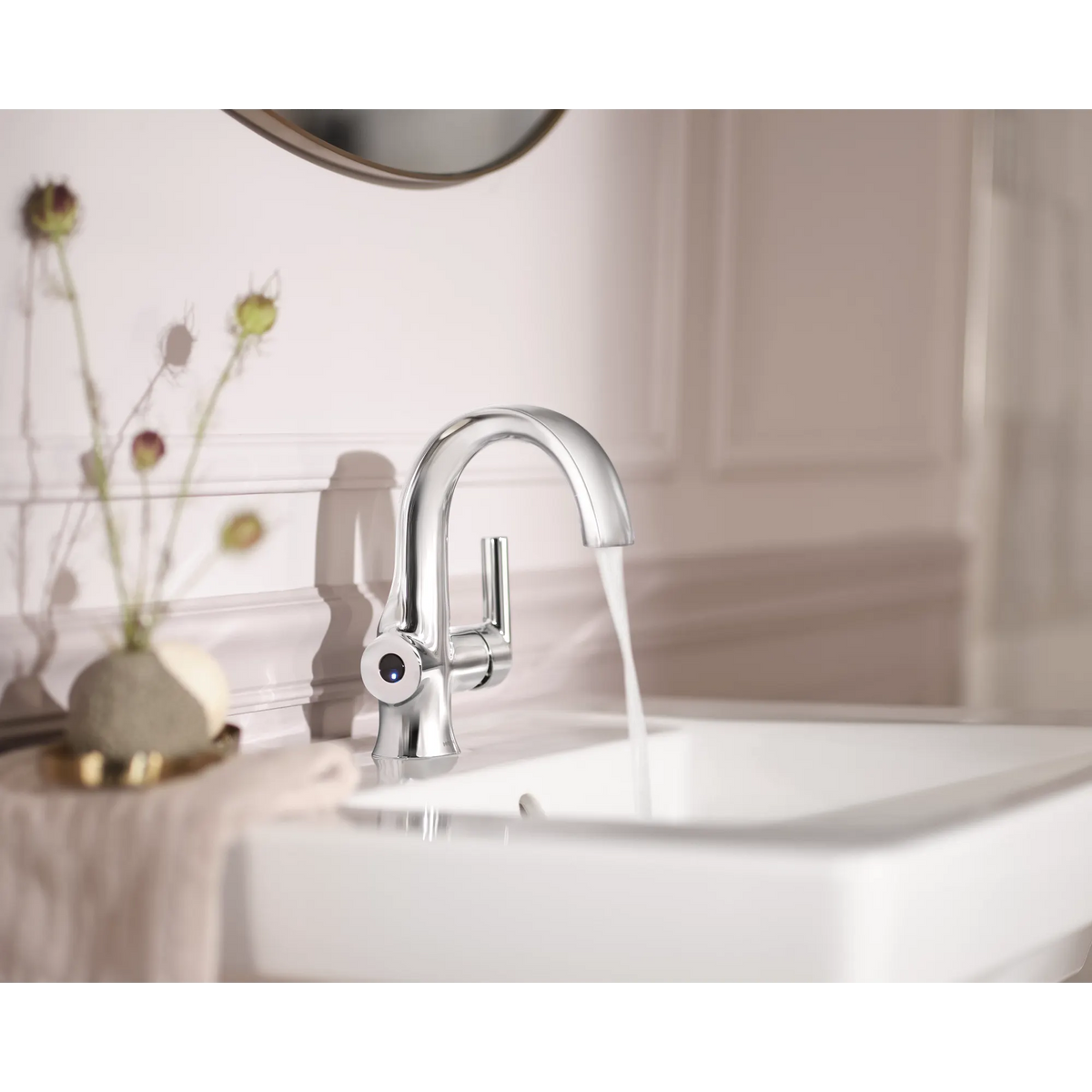Moen Doux Single-Handle High-Arc Bathroom Faucet S6910EW in Chrome (S6910EW) - view 2
