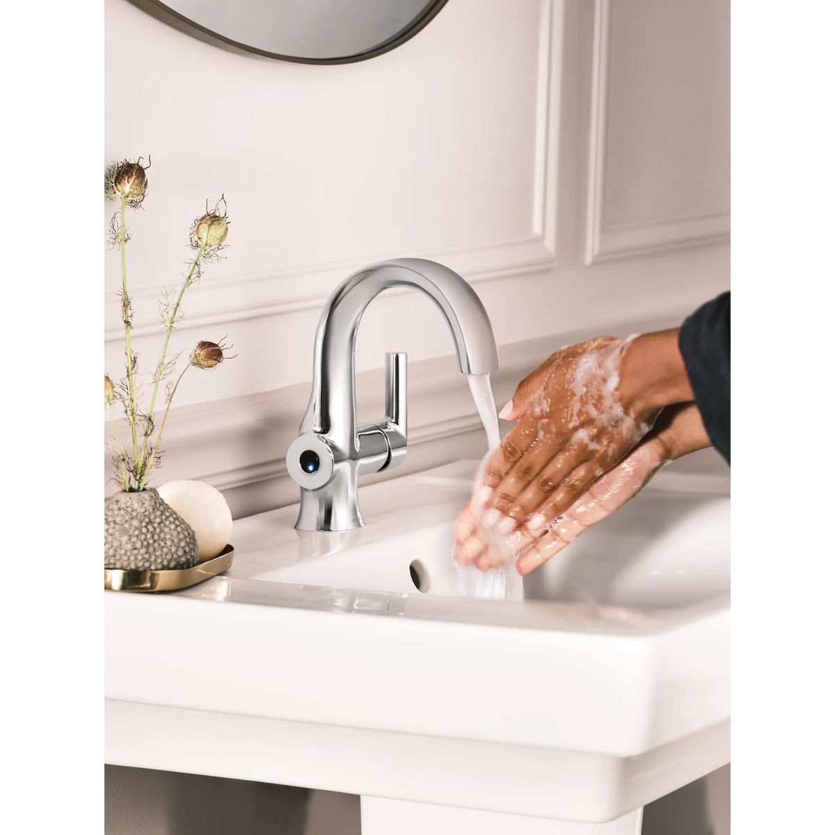 Moen Doux Single-Handle High-Arc Bathroom Faucet S6910EW in Chrome (S6910EW) - view 11