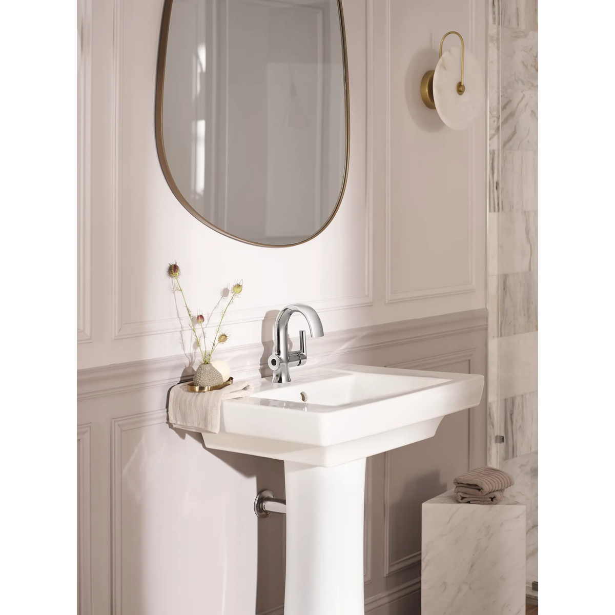 Moen Doux Single-Handle High-Arc Bathroom Faucet S6910EW in Chrome (S6910EW) - view 5