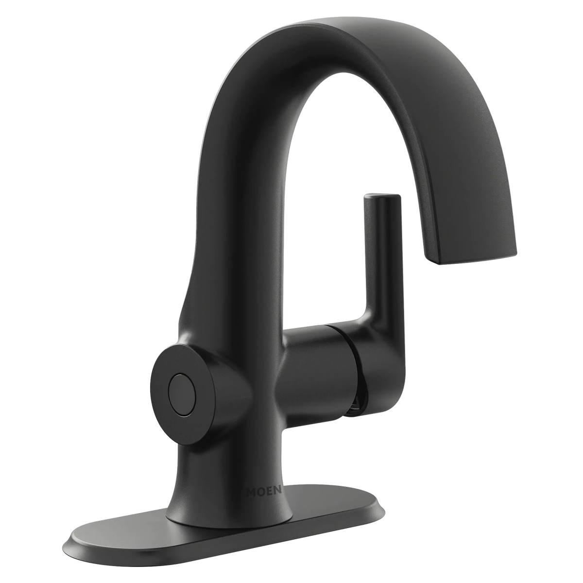 Moen Doux Single-Handle High-Arc Bathroom Faucet S6910EW in Matte Black (S6910EWBL) - view 3