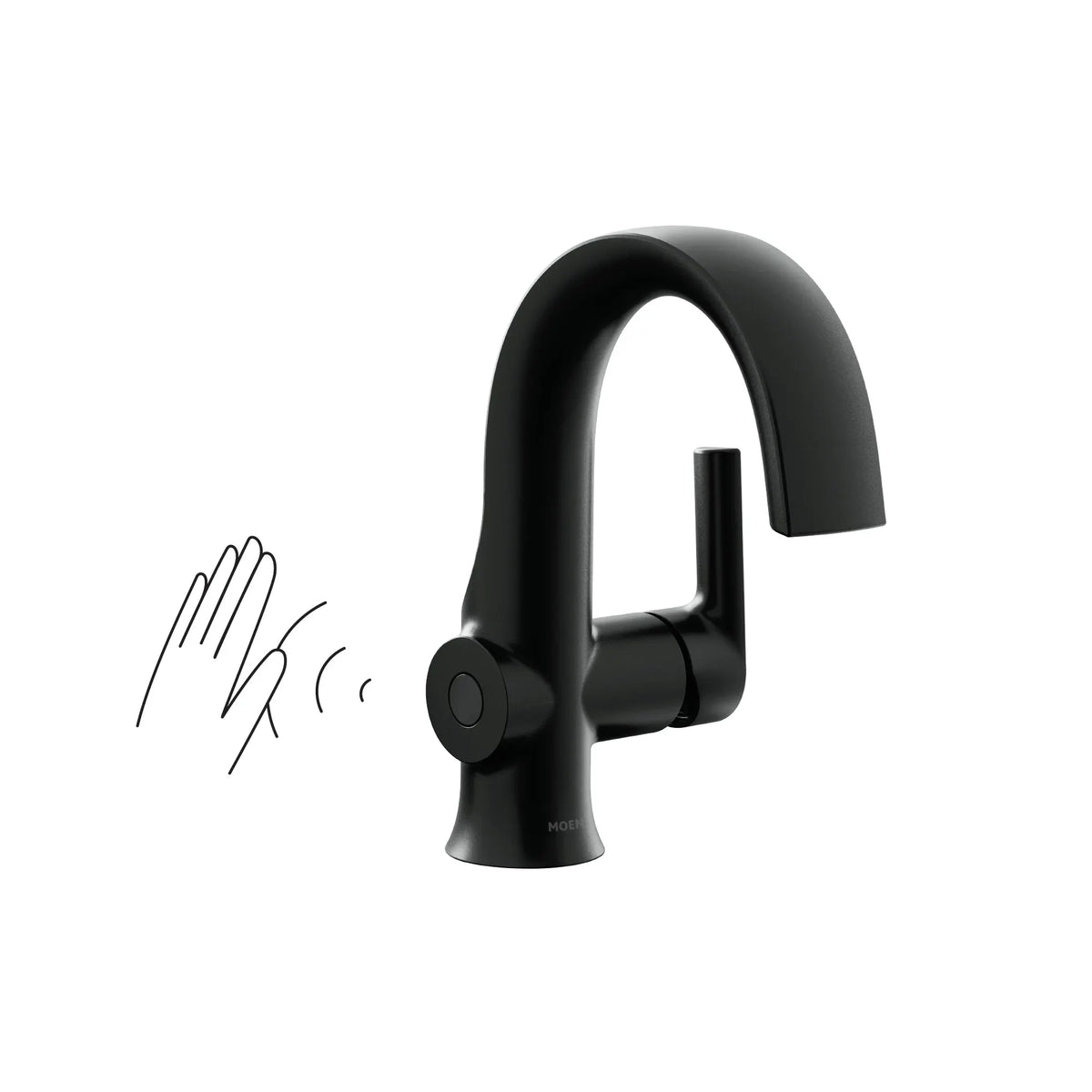 Moen Doux Single-Handle High-Arc Bathroom Faucet S6910EW in Matte Black (S6910EWBL) - view 4