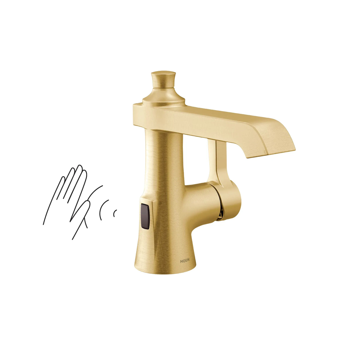 Moen Flara Single-Handle High-Arc Bathroom Faucet S6981EW in Brushed Gold (S6981EWBG) - view 5