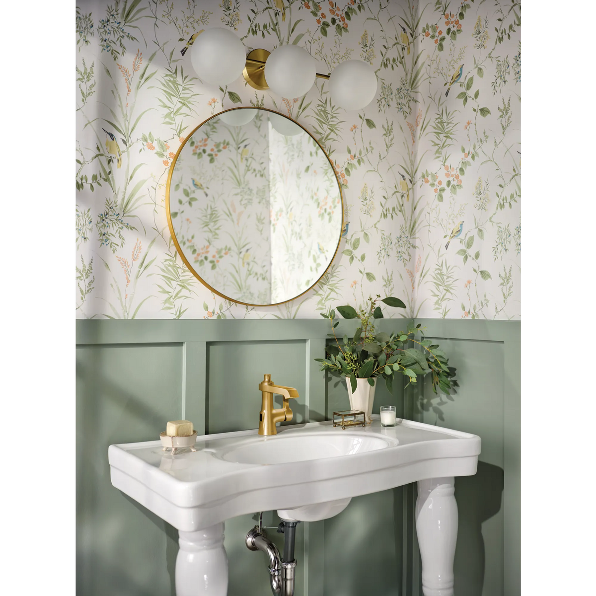 Moen Flara Single-Handle High-Arc Bathroom Faucet S6981EW in Brushed Gold (S6981EWBG) - view 3