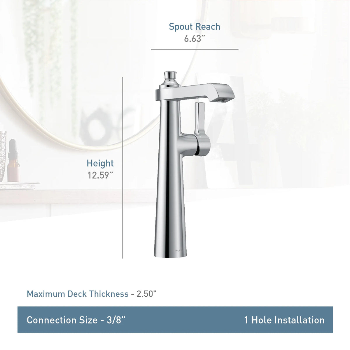 Moen Flara Single-Handle High-Arc Vessel Bathroom Faucet S6982 in Brushed Nickel (S6982BN) - view 3