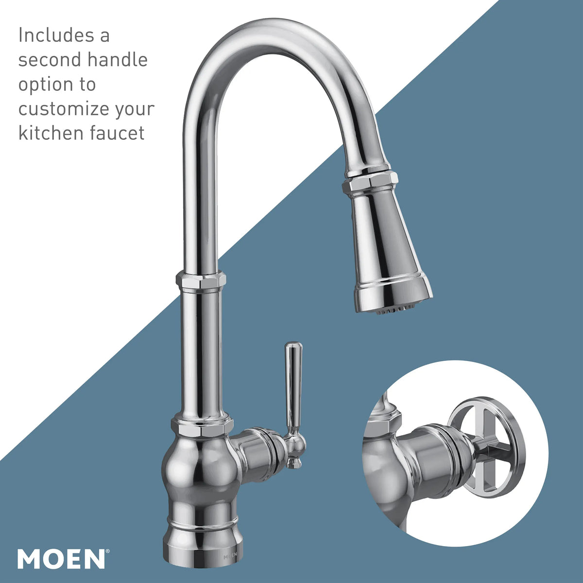 Moen Paterson Single-Handle High-Arc Pulldown Kitchen Faucet S72003 in Chrome (S72003) - view 5