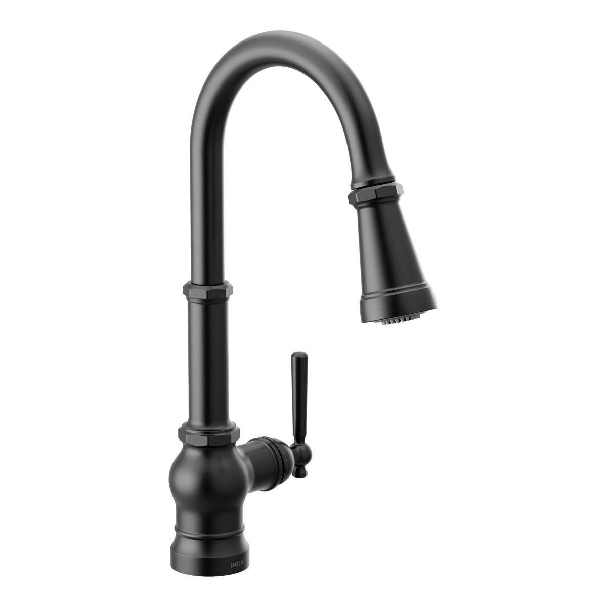 Moen Paterson Single-Handle High-Arc Pulldown Kitchen Faucet S72003 in Matte Black (S72003BL)