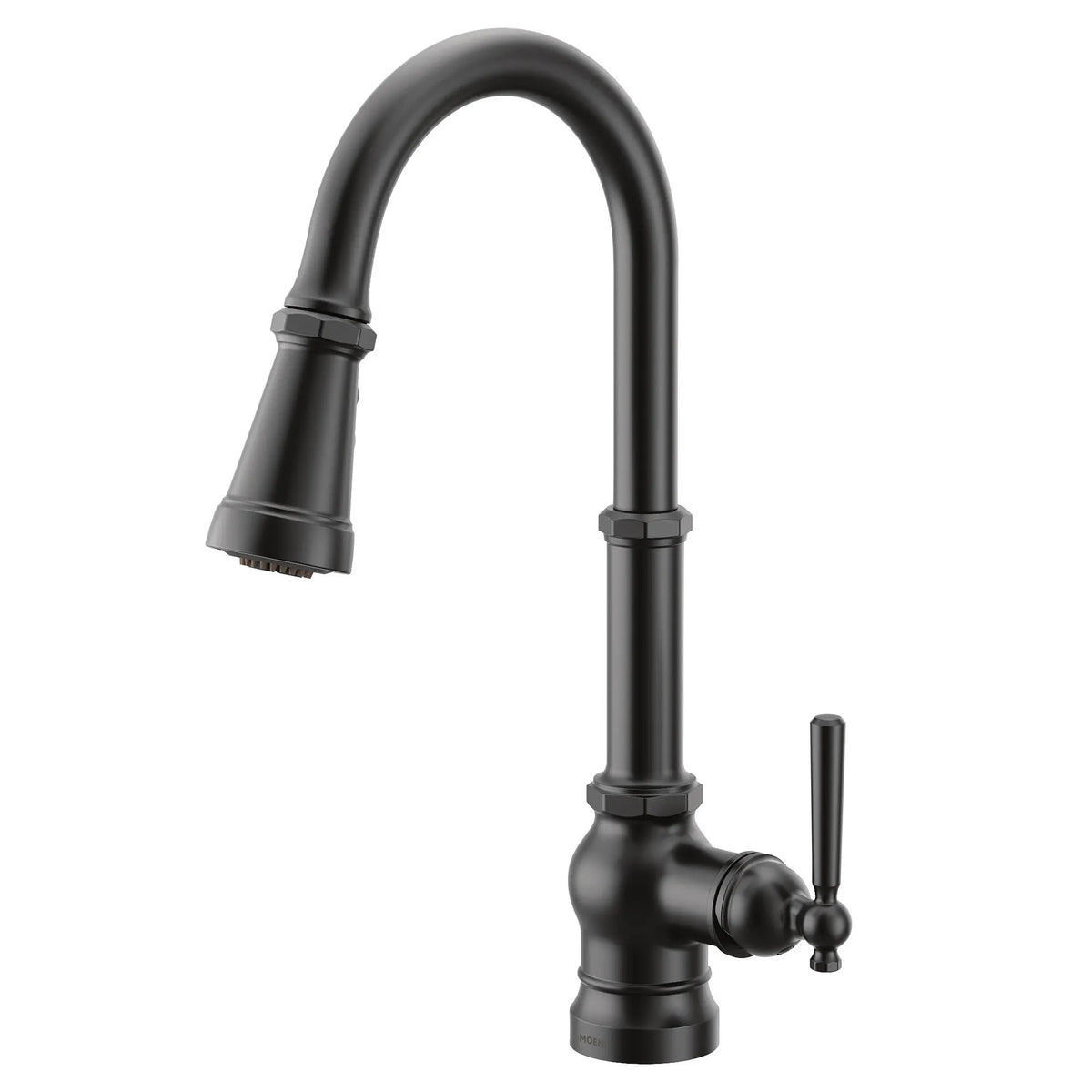 Moen Paterson Single-Handle High-Arc Pulldown Kitchen Faucet S72003 in Matte Black (S72003BL) - view 7