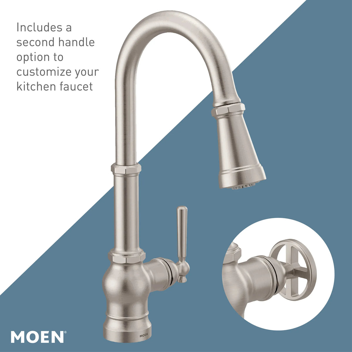 Moen Paterson Single-Handle High-Arc Pulldown Kitchen Faucet S72003 in Spot Resist Stainless (S72003SRS) - view 5