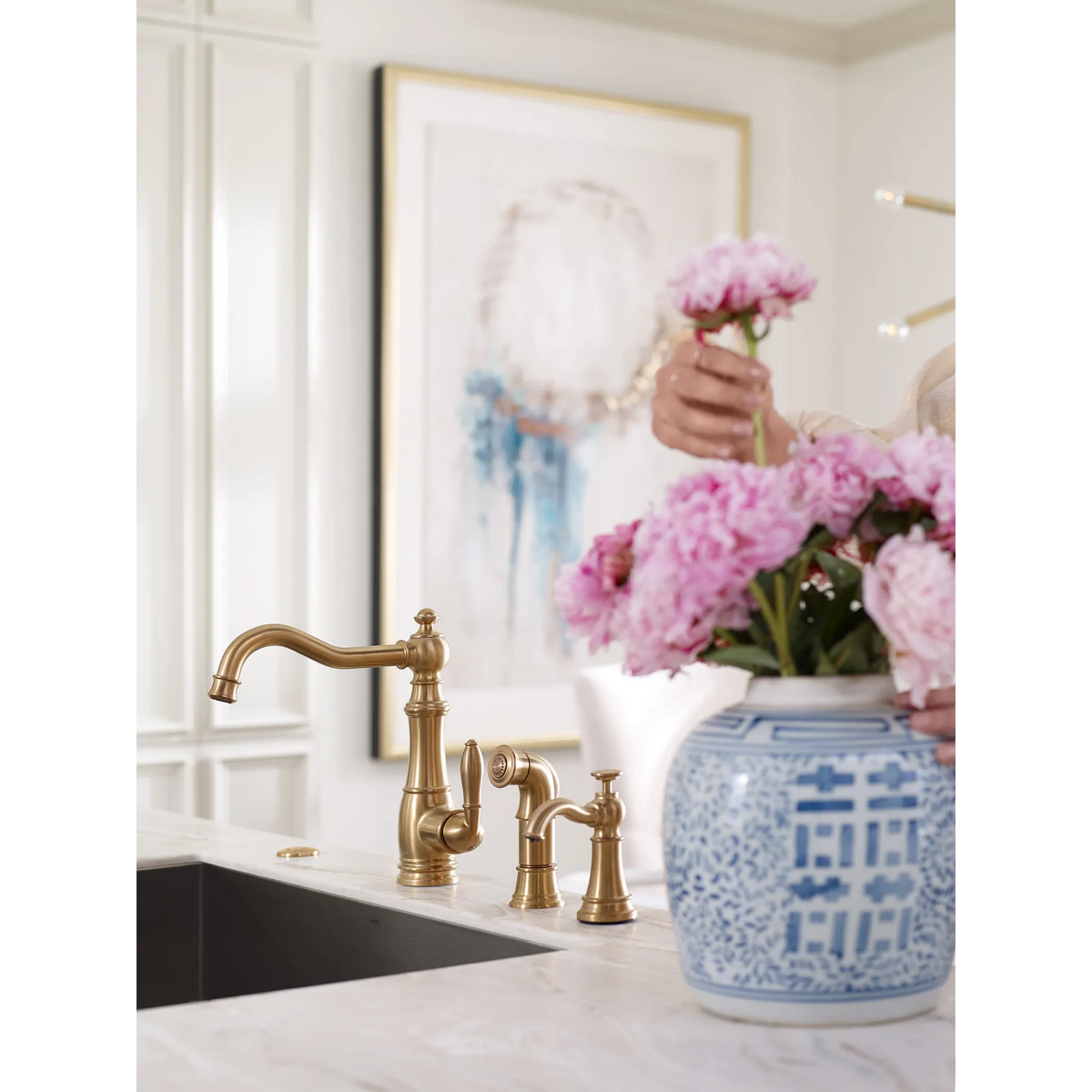 Moen Traditional Soap Dispenser S3945 in Brushed Gold (S3945BG) - view 8