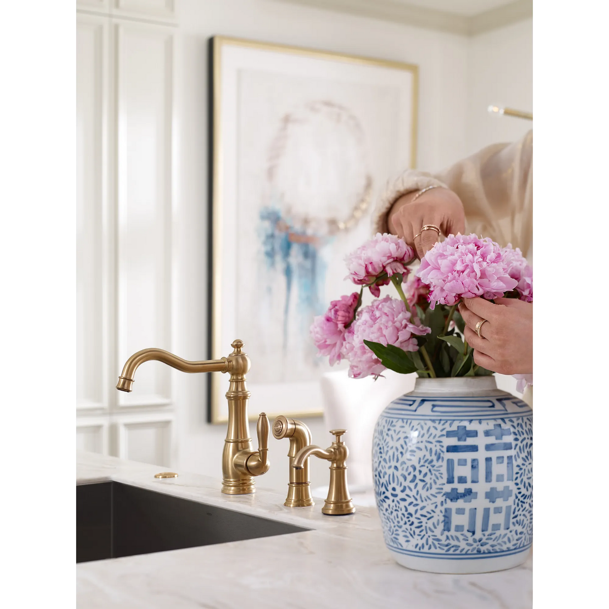 Moen Traditional Soap Dispenser S3945 in Brushed Gold (S3945BG) - view 10