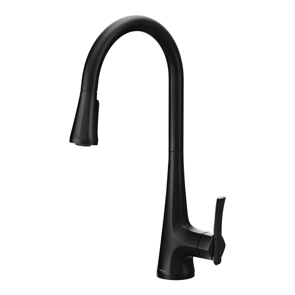 Moen Sinema Single-Handle High-Arc Pulldown Kitchen Faucet S7235 in Matte Black (S7235BL) - view 4
