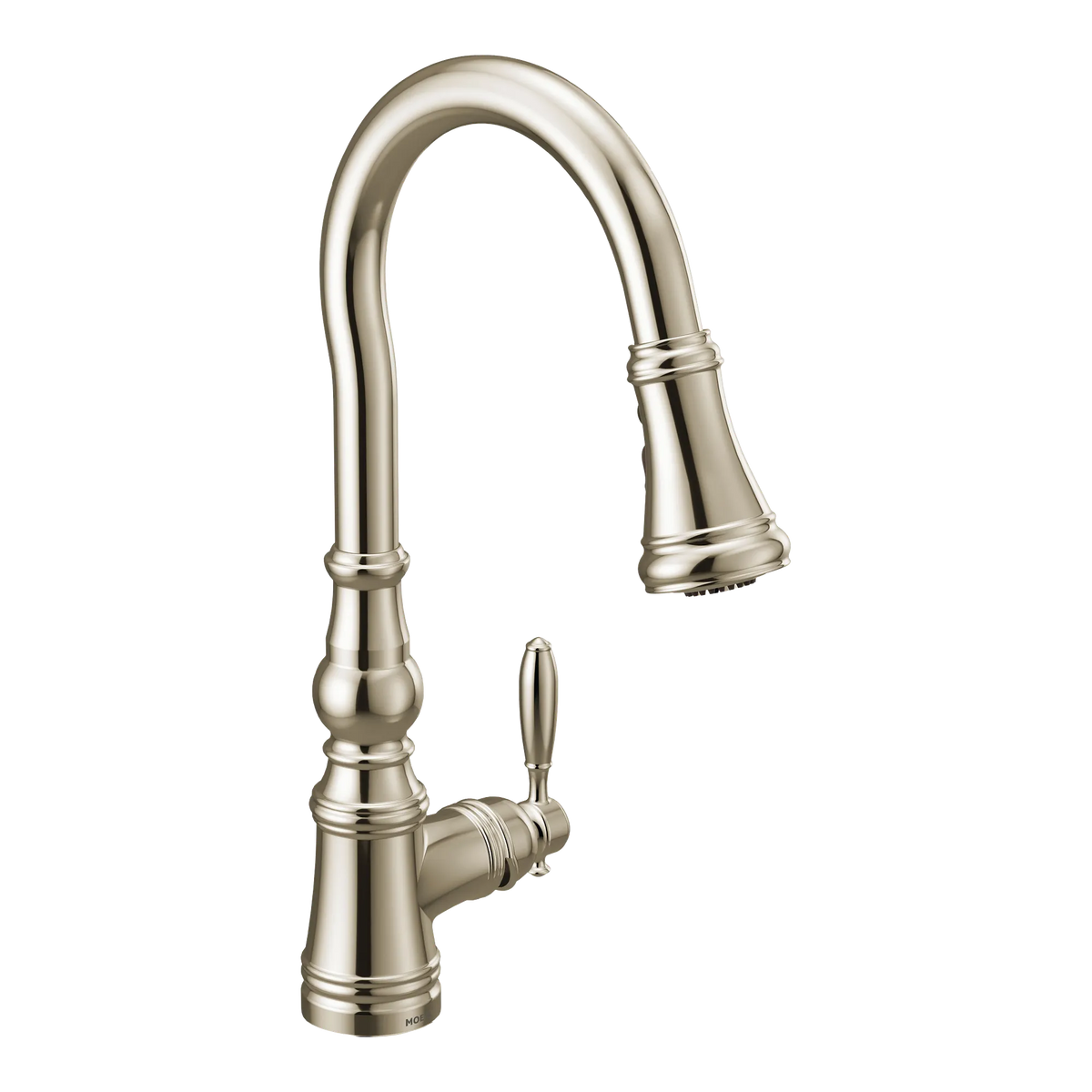 Moen Weymouth Single-Handle High-Arc Pulldown Kitchen Faucet S73004 in Polished Nickel (S73004NL) - view 3