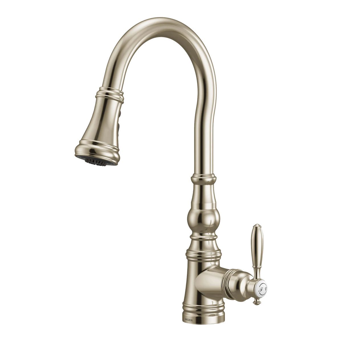 Moen Weymouth Single-Handle High-Arc Pulldown Kitchen Faucet S73004 in Polished Nickel (S73004NL) - view 2