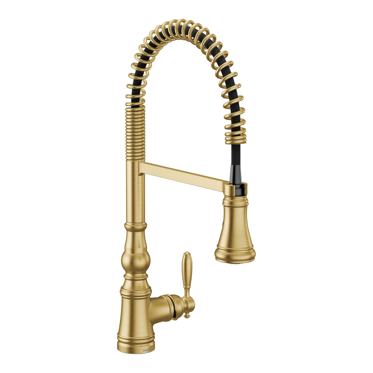 Moen Weymouth Single-Handle High-Arc Pulldown Kitchen Faucet S73104 in Brushed Gold (S73104BG)
