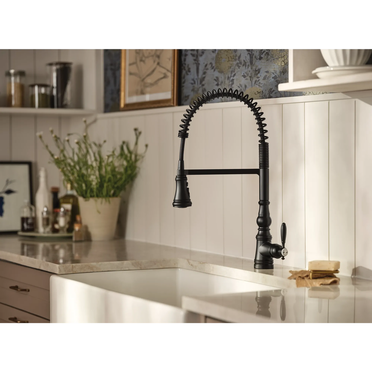 Moen Weymouth Single-Handle High-Arc Pulldown Kitchen Faucet S73104 in Matte Black (S73104BL) - view 3