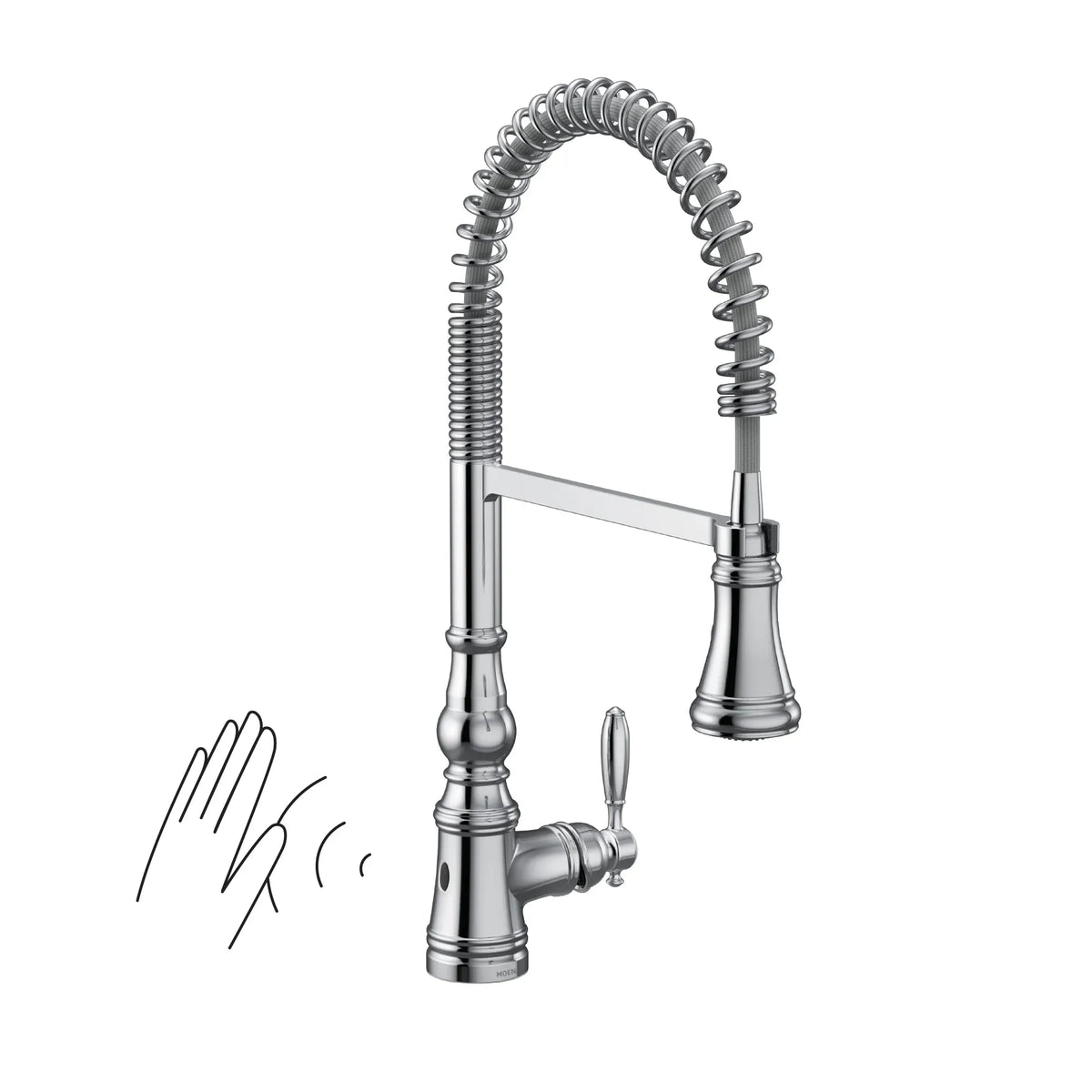 Moen Weymouth MotionSense Wave Single-Handle High-Arc Single-Sensor Pulldown Kitchen Faucet S73104EW in Chrome (S73104EWC) - view 2