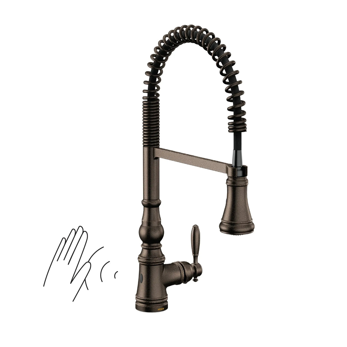 Moen Weymouth MotionSense Wave Single-Handle High-Arc Single-Sensor Pulldown Kitchen Faucet S73104EW in Oil Rubbed Bronze (S73104EWORB) - view 3