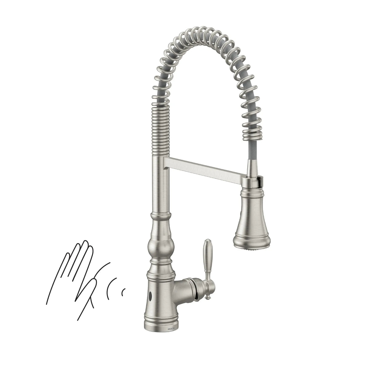 Moen Weymouth MotionSense Wave Single-Handle High-Arc Single-Sensor Pulldown Kitchen Faucet S73104EW in Spot Resist Stainless (S73104EWSRS) - view 2