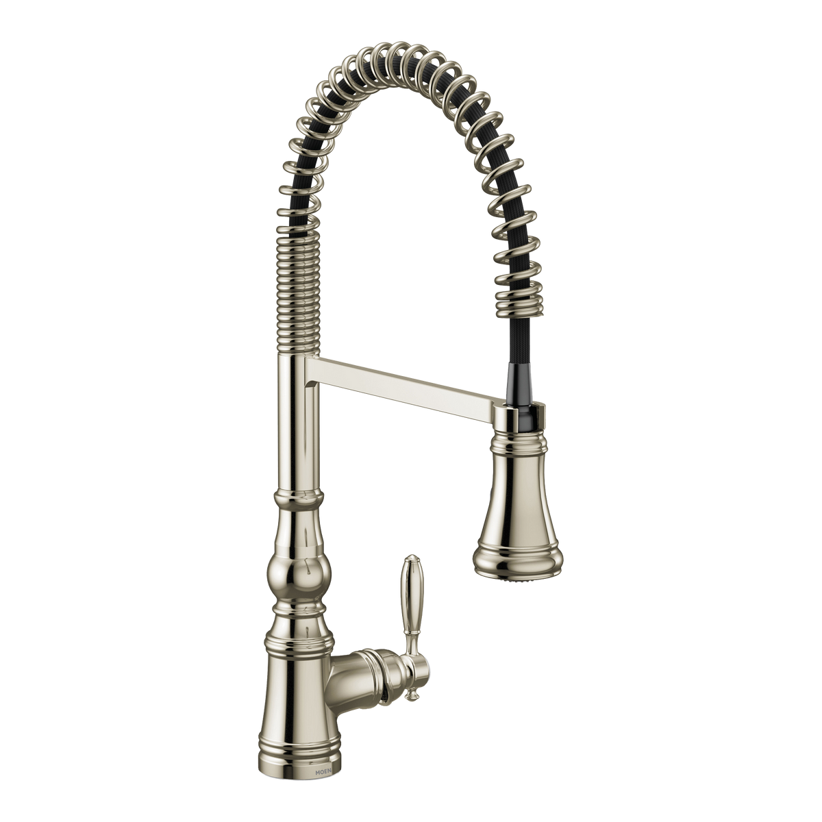 Moen Weymouth Single-Handle High-Arc Pulldown Kitchen Faucet S73104 in Polished Nickel (S73104NL)
