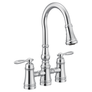 Moen Weymouth Two-Handle High-Arc Pulldown Kitchen Faucet S73204 in Chrome (S73204)