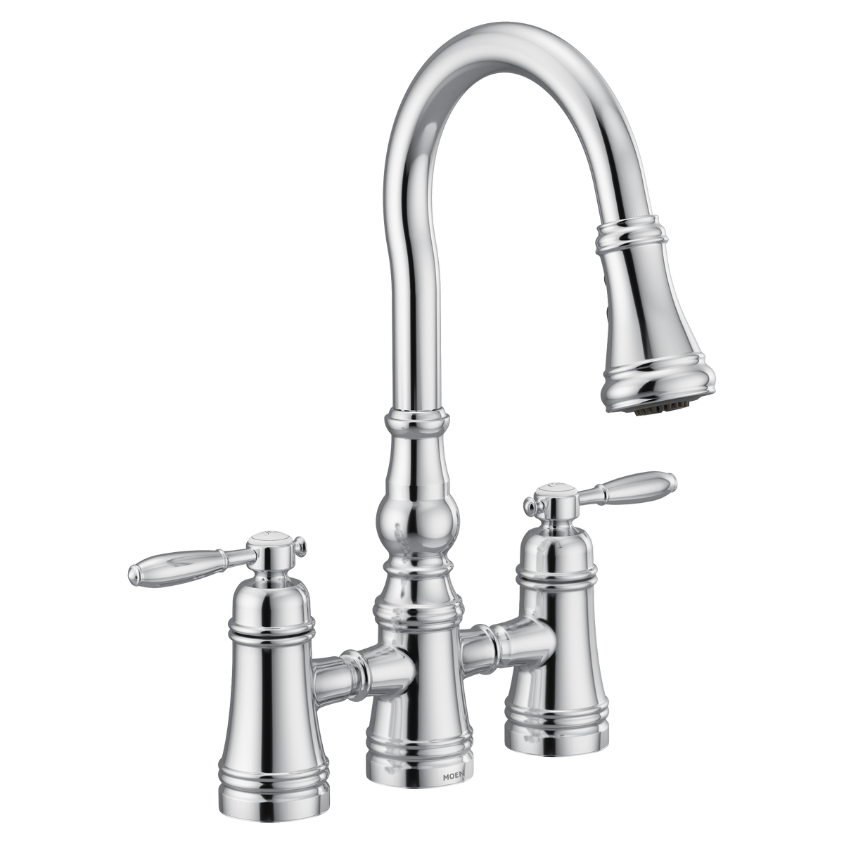 Moen Weymouth Two-Handle High-Arc Pulldown Kitchen Faucet S73204 in Chrome (S73204)