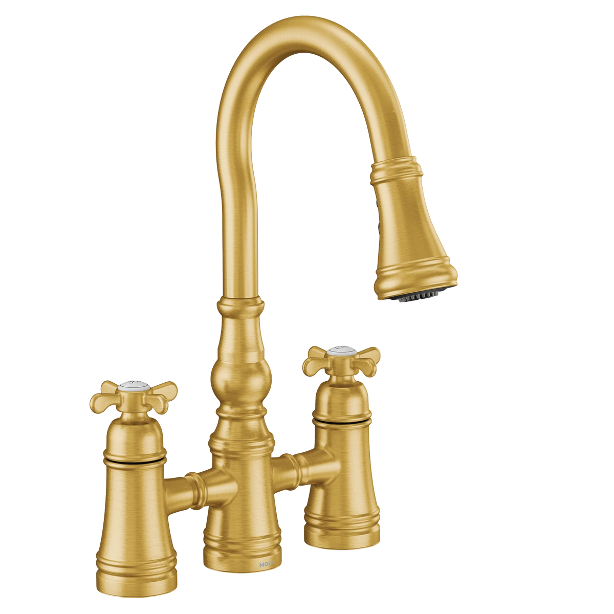 Moen Weymouth Two-Handle High-Arc Pulldown Kitchen Faucet S73204 in Brushed Gold (S73204BG) - view 2