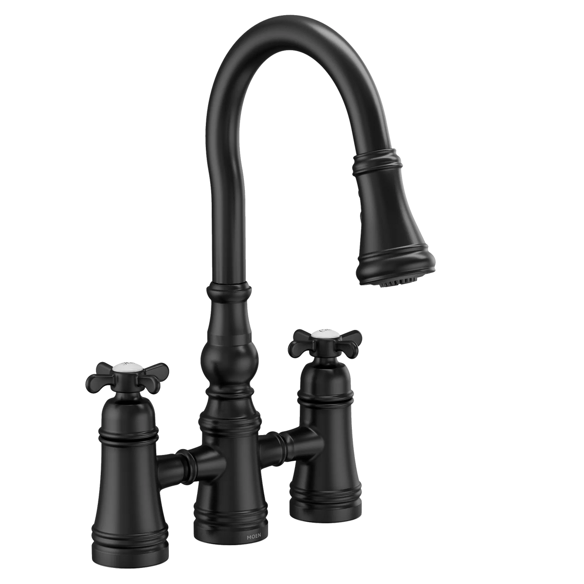 Moen Weymouth Two-Handle High-Arc Pulldown Kitchen Faucet S73204 in Matte Black (S73204BL) - view 2