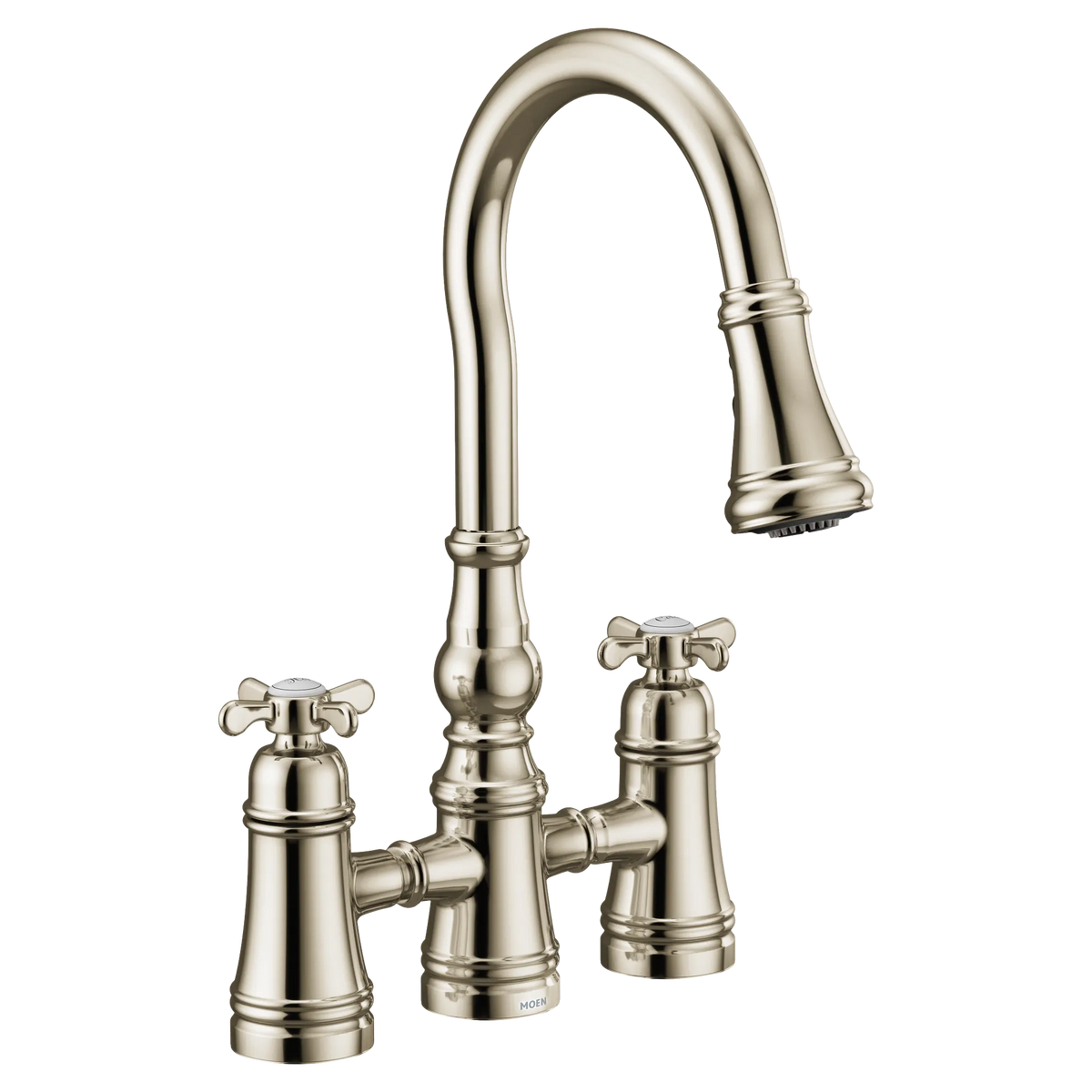 Moen Weymouth Two-Handle High-Arc Pulldown Kitchen Faucet S73204 in Polished Nickel (S73204NL) - view 2