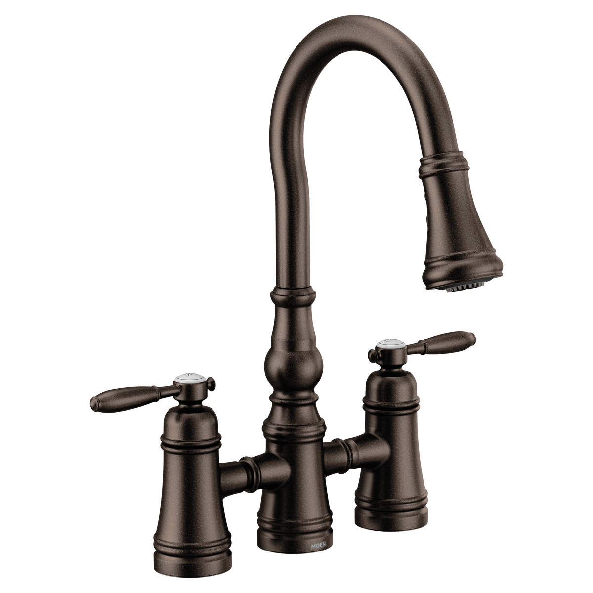 Moen Weymouth Two-Handle High-Arc Pulldown Kitchen Faucet S73204 in Oil Rubbed Bronze (S73204ORB)