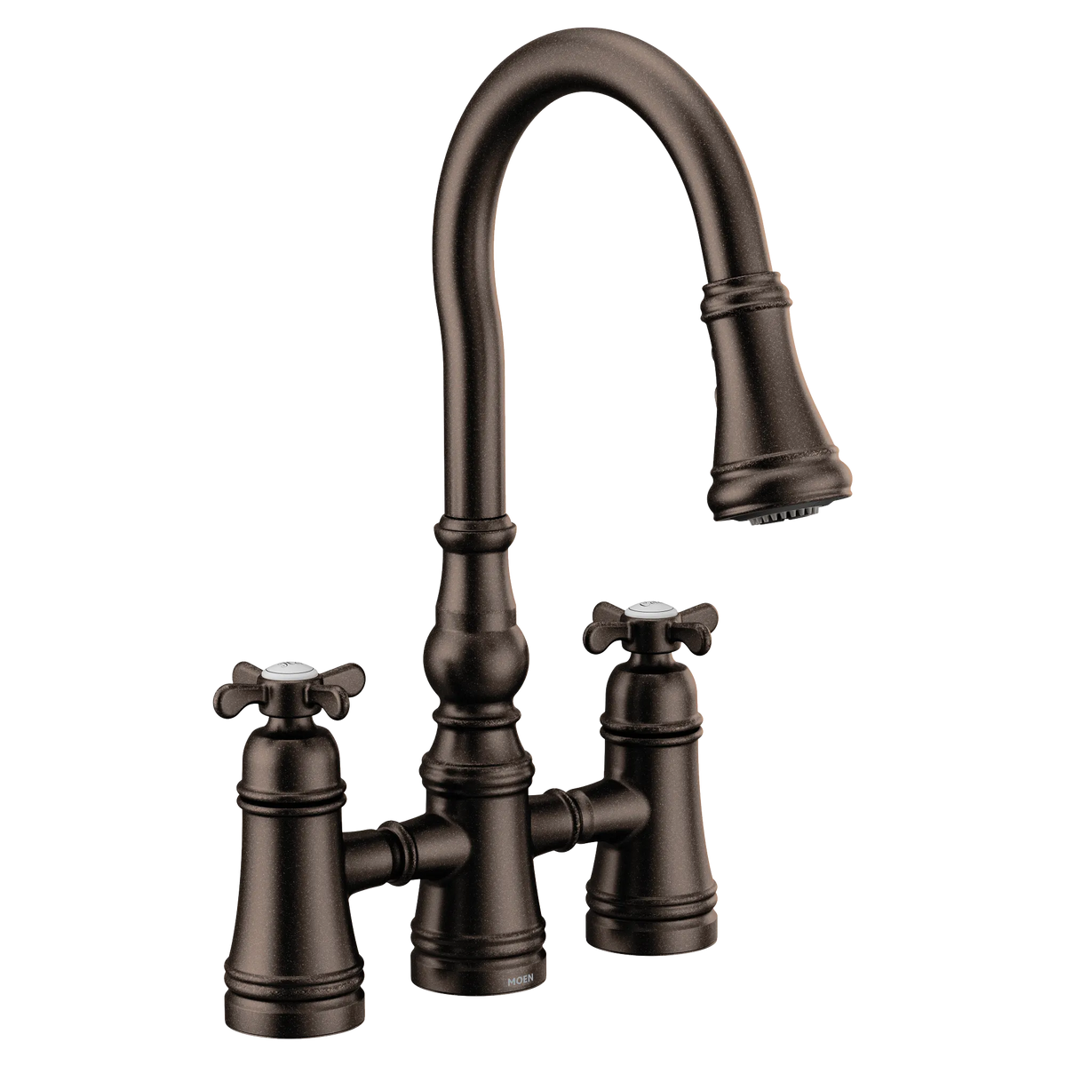 Moen Weymouth Two-Handle High-Arc Pulldown Kitchen Faucet S73204 in Oil Rubbed Bronze (S73204ORB) - view 2