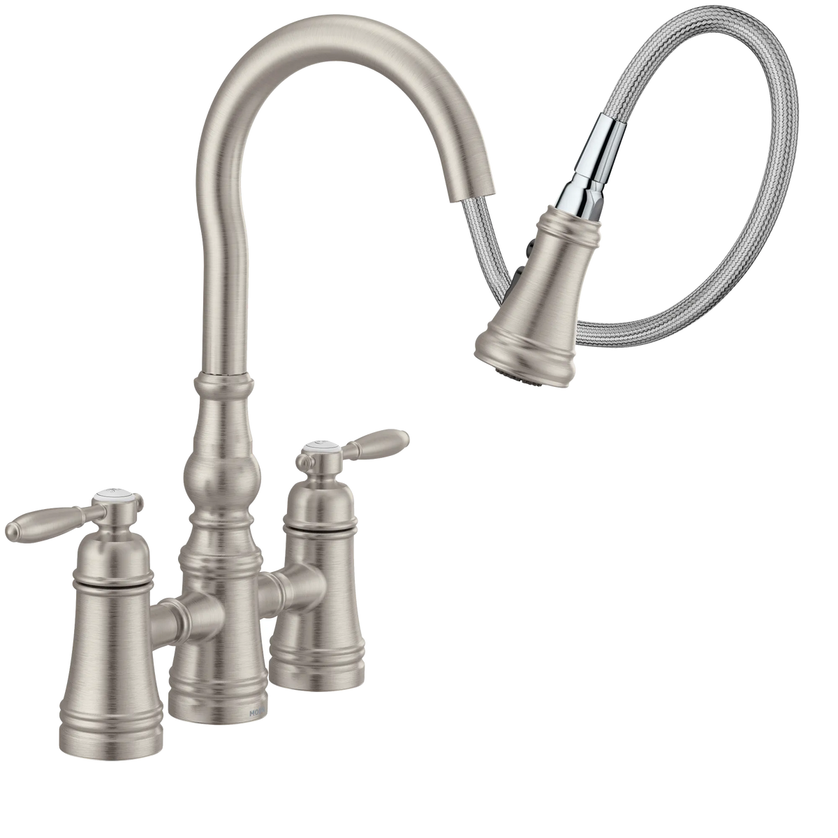 Moen Weymouth Two-Handle High-Arc Pulldown Kitchen Faucet S73204 in Spot Resist Stainless (S73204SRS) - view 6