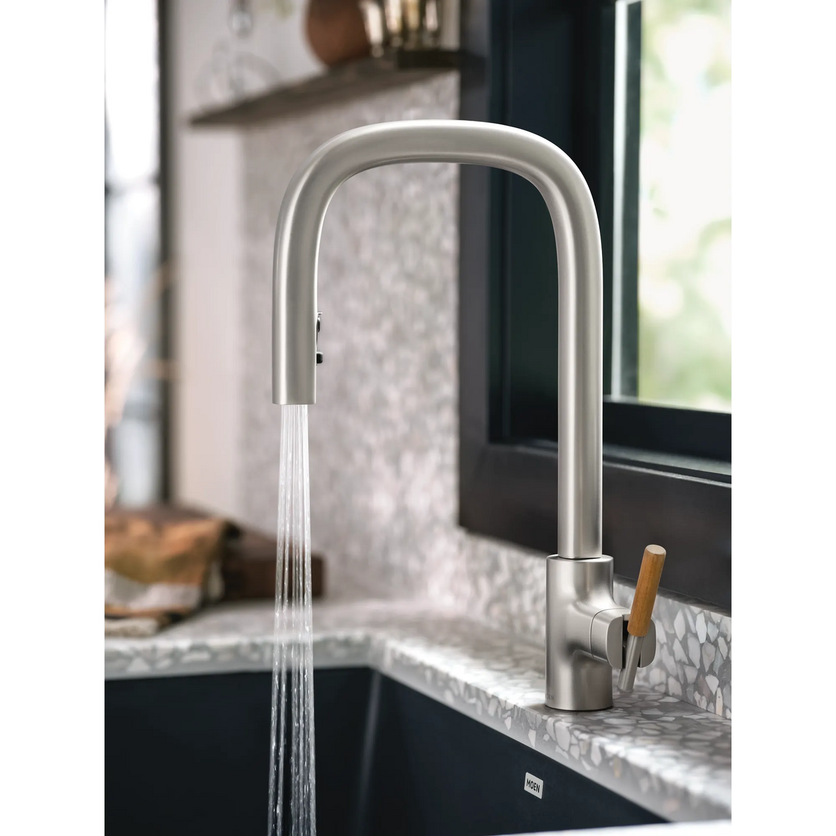 Moen Tenon Single-Handle High-Arc Pulldown Kitchen Faucet S74001 in Spot Resist Stainless (S74001SRS) - view 3