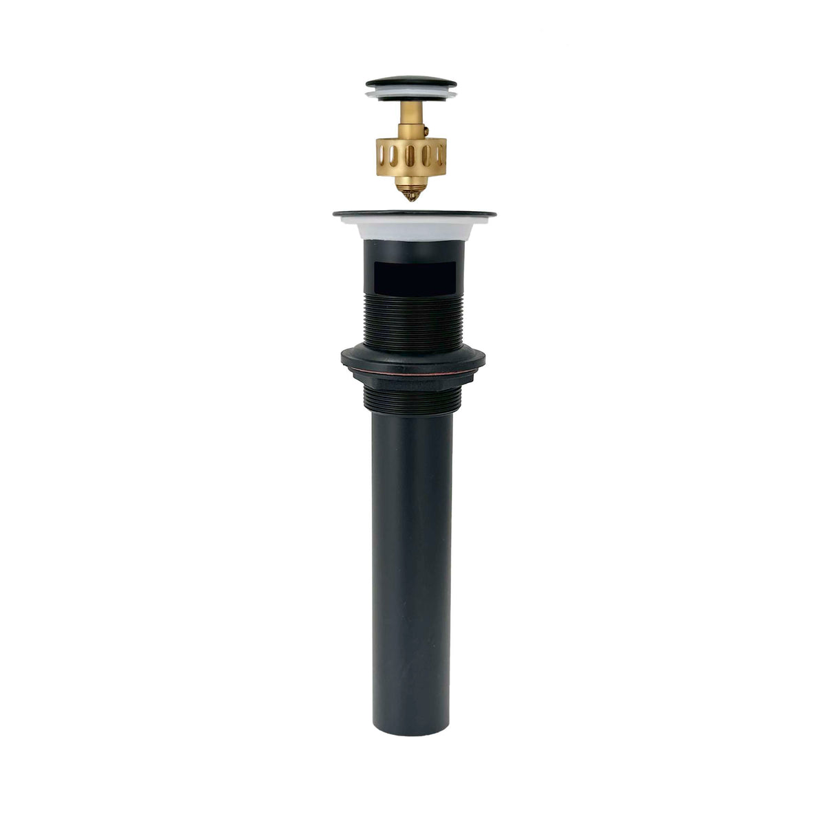 Stylish Pop-Up Bathroom Sink Drain with Overflow Matte Black D-700N