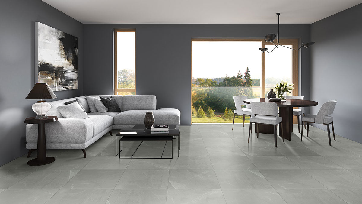MSI Sande Grey 2 x 2 Matte Porcelain mosaic (NSANGRE2X2) – MSI room scene (living room)