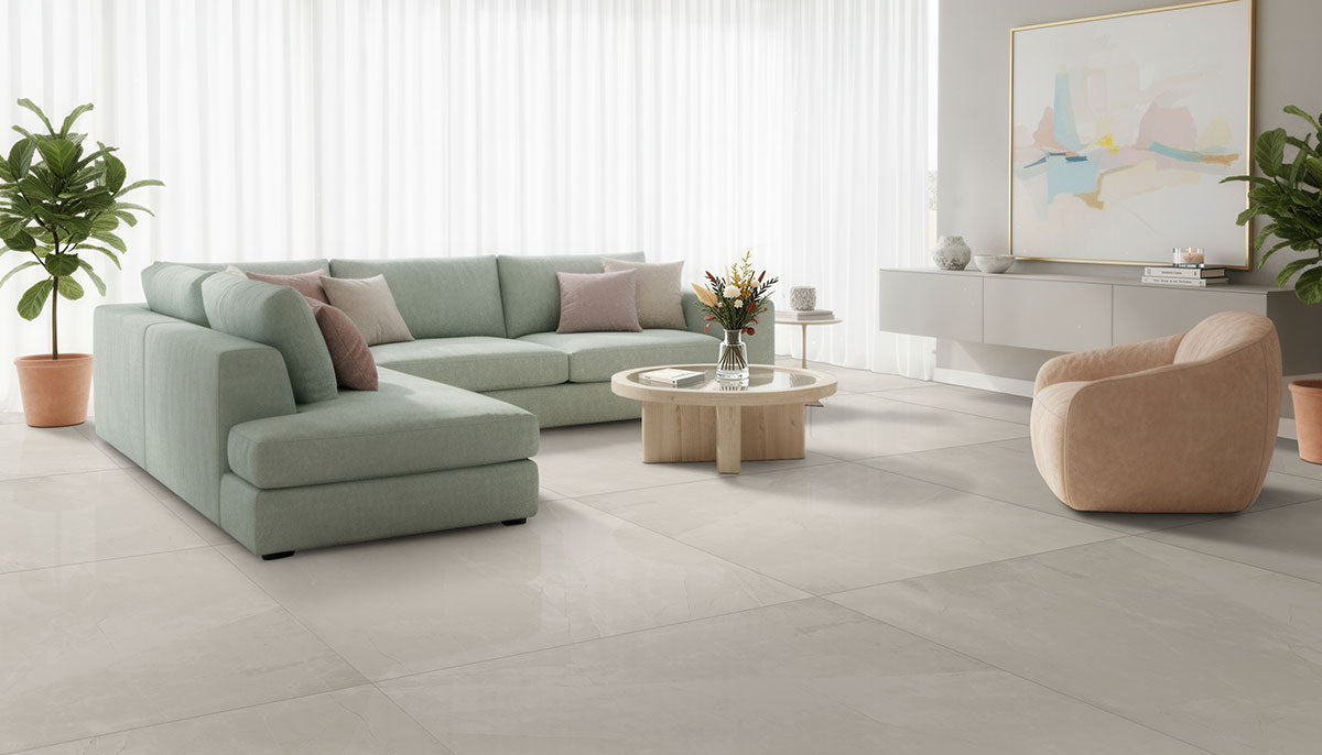 MSI Sande Ivory 48 x 48 Matte Porcelain tile (NSANIVO4848) – MSI room scene (living room)